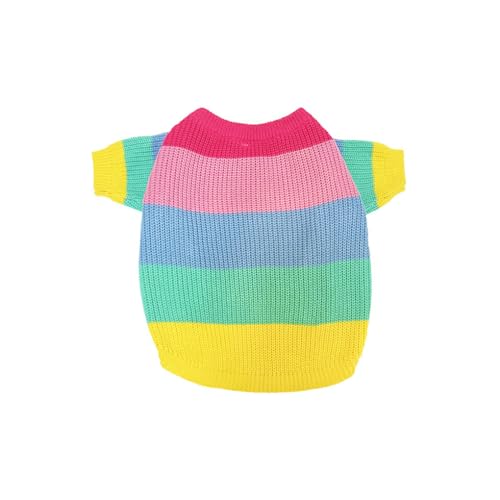 eexuujkl Hund warm mit Regenbogen Strickpullover Haustier Pullover Winterweste Haustier Strickpullover Winter warme Weste Polyester, Wie Gezeigt, L von eexuujkl