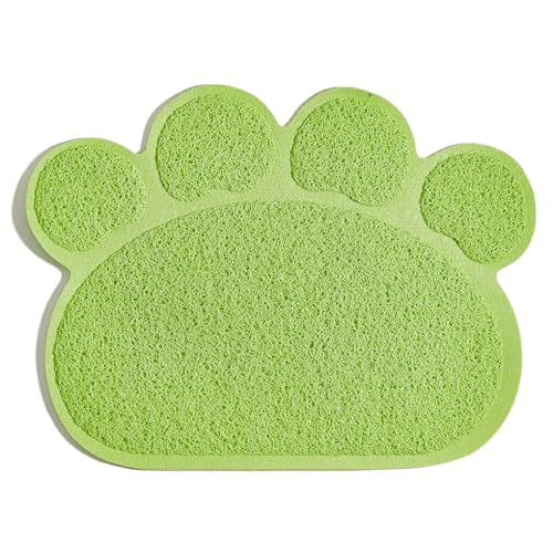 eexuujkl Katzenstreu Matte, die ultimative Lösung zum Auffangen von Streu für pelzige Freunde. Katzenstreu Auffangmatte, PVC Toilettenmatten Tischsets, Grün von eexuujkl