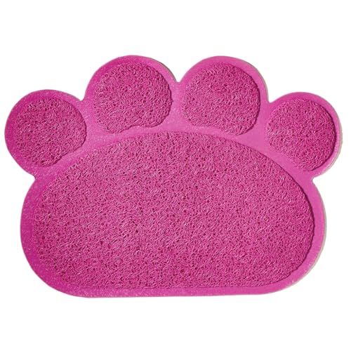 eexuujkl Katzenstreu Matte, die ultimative Lösung zum Auffangen von Streu für pelzige Freunde. Katzenstreu Auffangmatte, PVC Toilettenmatten Tischsets, Rosenrot von eexuujkl