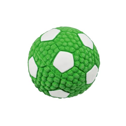 eexuujkl Langlebiges Gummiball Hundespielzeug, leicht zu reinigen, interaktiv und ungiftig, sicher, ungiftiges Latex Gummiballspielzeug für Hunde, grüner Fußball von eexuujkl