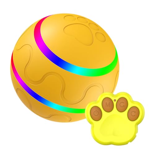 eexuujkl Lustige Spielzeit mit Hundeball, 3 Modi, Timer Funktion für interaktiven Spaß, automatisch bewegter rollender Ball mit LED Licht von eexuujkl