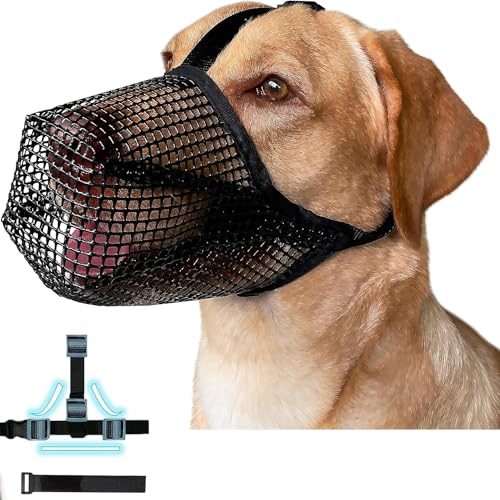 Maulkorb für große Hunde, Maulkorb mittlere Hunde mit Klettverschluss, atmungsaktive Haustier Maske Hundetraining, Maulkorb für Kleine Mittlere große Hunde (M) von ehomiiii