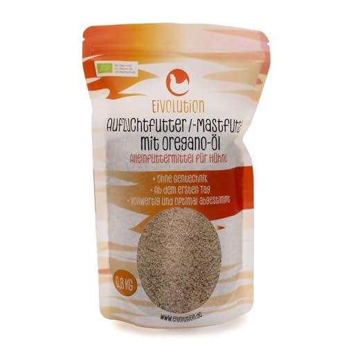 Eivolution Bio-Aufzuchtfutter mit Oregano-Öl 800g - Probiergröße - Extra für Jungtiere - Alleinfutter aus Proteinen, Aminosäuren, Vitaminen und Mineralstoffen von eivolution