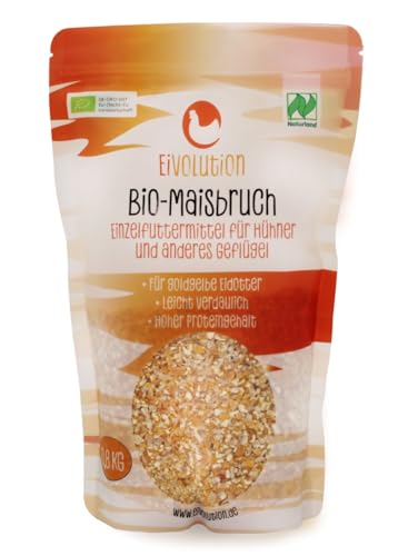 Eivolution Bio-Maisbruch 3 kg – Hühner & andere Tiere – Natürlich, Energiereich, Gentechnikfrei, Ergänzungsfutter - Perfekt für Mauser und Wachstum von eivolution