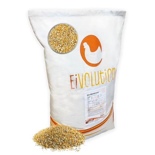 Eivolution Bio-Maisbruch 14 kg – Hühner & andere Tiere – Natürlich, Energiereich, Gentechnikfrei, Ergänzungsfutter - Perfekt für Mauser und Wachstum von eivolution