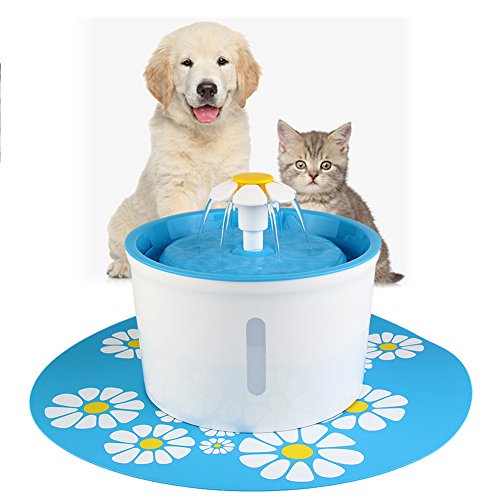 ele ELEOPTION Trinkbrunnen für Katze Hunde Vögel Haustier Blumentrinkbrunnen inkl. Aktivkohlefilter Anti-Rutsch Unterlage Automatisch Wasserbrunnen von ele ELEOPTION