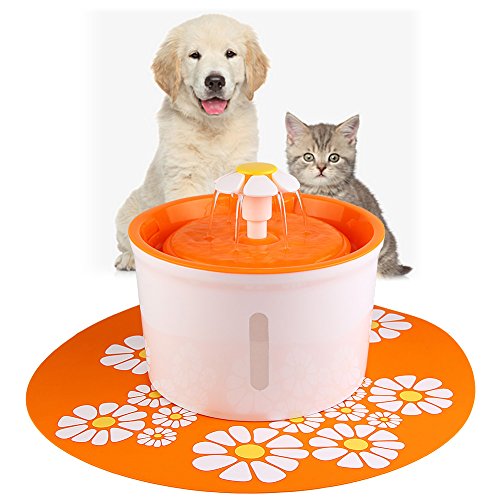 ele ELEOPTION Trinkbrunnen für Katze Hunde Vögel Haustier Blumentrinkbrunnen inkl. Aktivkohlefilter Anti-Rutsch Unterlage Automatisch Wasserbrunnen von ele ELEOPTION