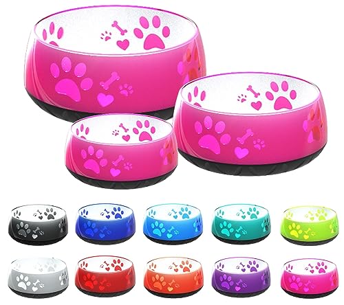 Hundenapf kleine Hunde/Hundenapf große Hunde/Futternapf Hund/Trinknapf Hund/S/M/L rutschfest (M 1010ml (mittlere Hunde), Pink) von elropet