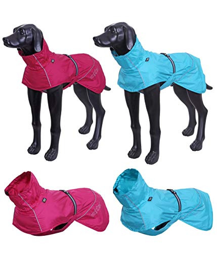 Hunderegenmantel WASSERDICHT kleine Hunde - große Hunde reflektierend + atmungsaktiv in 7 größen Regenmantel für Hunde (25, Türkis) von elropet