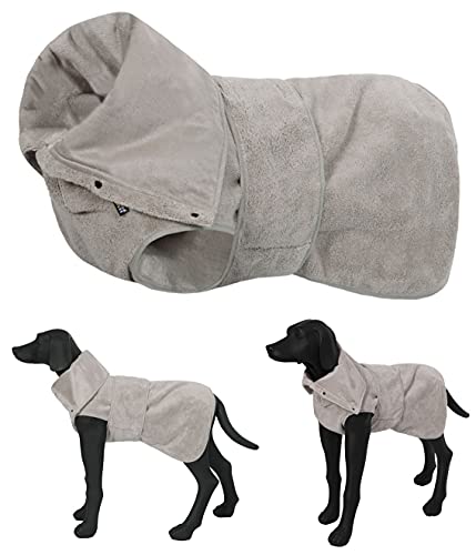 elropet Hundebademantel für kleine/mittlere/große Hunde XS - XL Bademantel BEIGE Microfaser SCHNELL TROCKNEND (L) von elropet