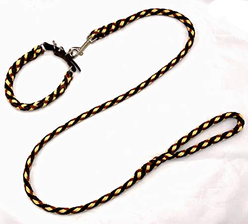 elropet Hundeleine Führleine Brownie 1-3m + Hundehalsband S-XL für mittlere/große Hunde bis 40 KG (Halsband XL 55-60 cm, Brownie-Leine 1,30 m) von elropet