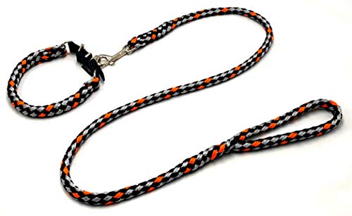 elropet Hundeleine Führleine Los Angeles 1-3m + Hundehalsband S-XL für mittlere/große Hunde bis 40 KG (Halsband M 43-48 cm, Los Angeles-Leine 1,50 m) von elropet