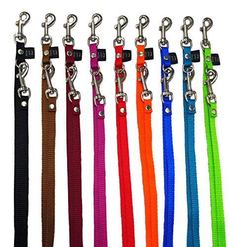 elropet Hundeleine kleine Hunde Mini Doppelleine 3/4/5-fach verstellbar 2m - 5m 10mm (2,40m 3-Fach verstellbar, neongrün) von elropet