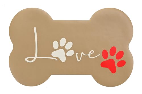 Napfmatte, 38 x 60 cm, PVC, wasserdicht, rutschfest, unter Schüssel für Hunde und Katzen, Dis_(C) von emmevi