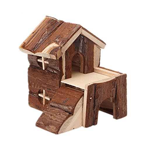 Natural Chewable Hamster Hideout Wooden Hut Play House, Small by Emours von emours