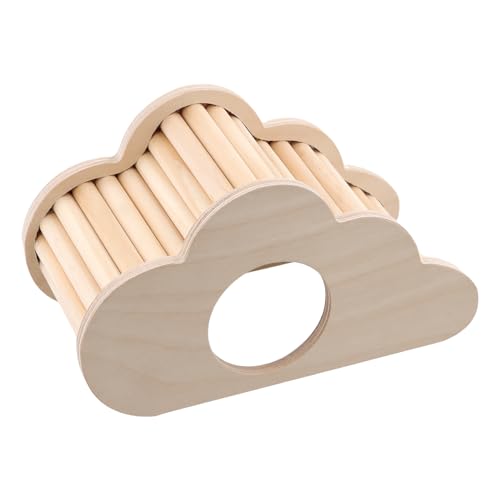 Hamster Versteck Haus Kleintier Aktivität Spielzeug Hamster Haus aus Holz Hamster Zubehör Hölzerne Hamster Spielen Spielzeug Loch 5.5 mm für Hamster Rennmäuse Mäuse Goldbären (Wolke) von emperoch