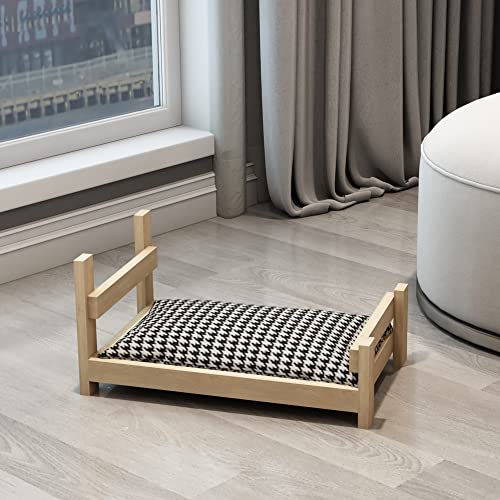 [en.casa] Katzenbett Sundsøre Katzenschlafplatz Katzenliege aus Holz Naturholz Haustierbett Katzenplatz Hundebett 50 x 31 x 25 cm von [en.casa]