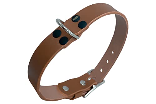 Lederhalsband Hund, Hundehalsband für den großen, mittleren und kleinen Hund,hundezubehör (L verstellbar 43–53 cm, Höhe 2,5 cm, Desert tan) von ends cuoio