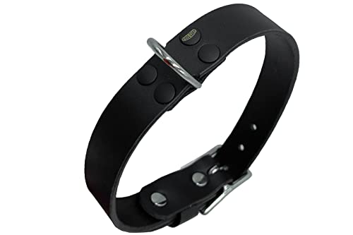 Lederhalsband Hund, Hundehalsband für den großen, mittleren und kleinen Hund,hundezubehör (L verstellbar 43–53 cm, Höhe 2,5 cm, Schwarz) von ends cuoio