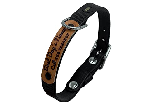 Personalisiertes hundehalsband, lederhalsband Hund, Hundehalsband für den großen, mittleren und kleinen Hund, hundezubehör (S verstellbar 31–37 cm, Höhe 1,5 cm, Schwarz Rev) von ends cuoio