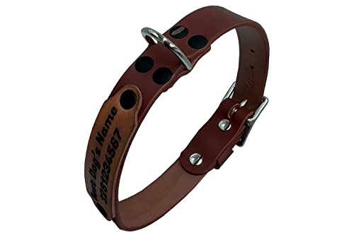 Personalisiertes hundehalsband, lederhalsband Hund, Hundehalsband für den großen, mittleren und kleinen Hund, hundezubehör (XL verstellbar 51–60 cm, Höhe 2,5 cm, Dunkelbraun) von ends cuoio