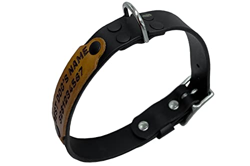 Personalisiertes hundehalsband, lederhalsband Hund, Hundehalsband für den großen, mittleren und kleinen Hund, hundezubehör (XL verstellbar 51–60 cm, Höhe 2,5 cm, Schwarz) von ends cuoio