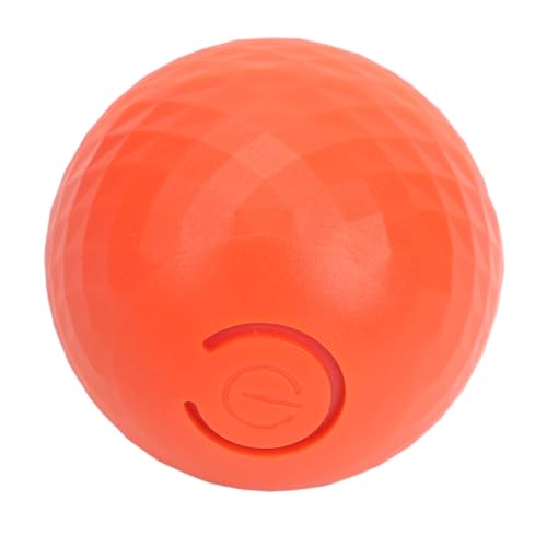 equlup Aktiver rollender Ball für Hunde, PC, TPU, bewegungsaktiviert, automatisch rollender beweglicher Ball, interaktives Hundespielzeug mit LED-Licht für kleine, mittelgroße und große (Orange) von equlup