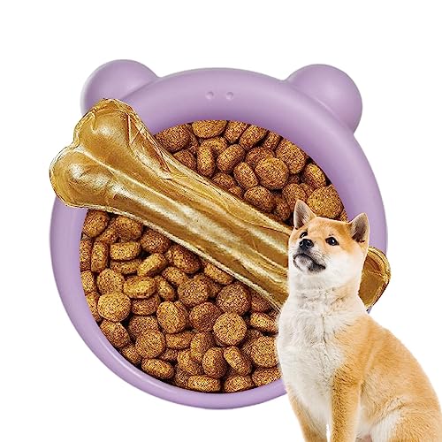 Hundenapf Slow Feeder - Leckmatte für Hunde und Katzen | Runde Futterplatte mit Futtermatte, Silikon-Leckkissen für Hunde, Trainingshilfen für die Verdauung von Welpen Ereqeip von ereqeip