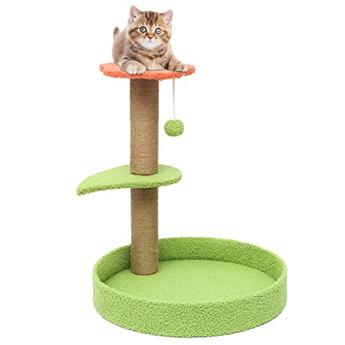 Kratzbaum für Kätzchen - Sisal-Katzen-Kletterstange, Katzenbaum, Kätzchen-Kratzbaum,Kratzbaum für Katzen mit Bett – Holz-Kratzbaum für Kätzchen Ereqeip von ereqeip