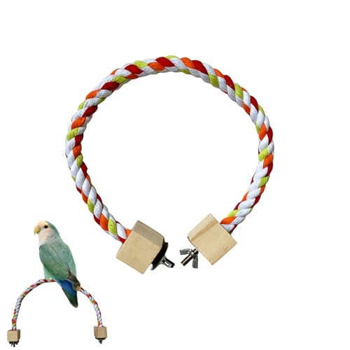 Papageienseilbarsch | Bungee Bird Toys Seilstangenständer,Schaukel-Vogelkäfig-Ständer, Stangenseil, Zubehör für Papageien, Sittiche, Nymphensittiche, Sittiche Ereqeip von ereqeip