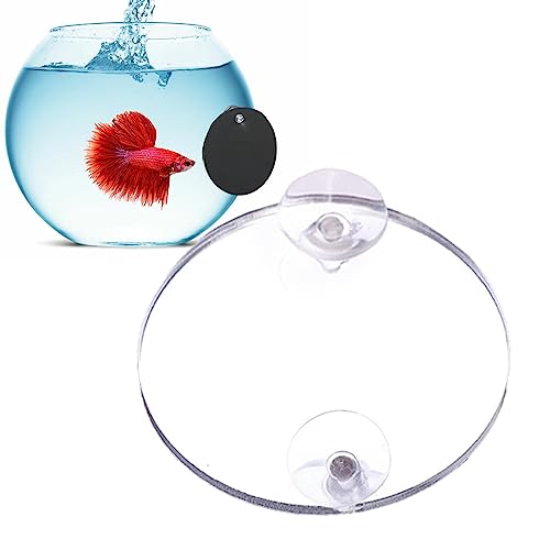 Schwimmender Betta-Übungsspiegel - Doppelseitig klebender Aquarium-Fischspiegel,Wasserdichter Fischspiegel, Aquarium-Dekor für Zuhause, Büro, Wohnzimmer, Aquarien, Hotel Ereqeip von ereqeip