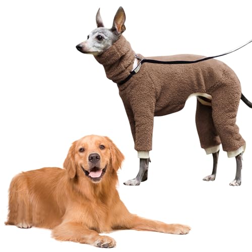 ereqeip Hund Rollkragen Onesie, Winter-Hundejacke, Dehnbarer Rollkragen-Einteiler für Hunde mit 4 Beinen, vollständig bedeckt, elastisch, hoher Kragen, einfarbig, für kleine, mittelgroße und große von ereqeip