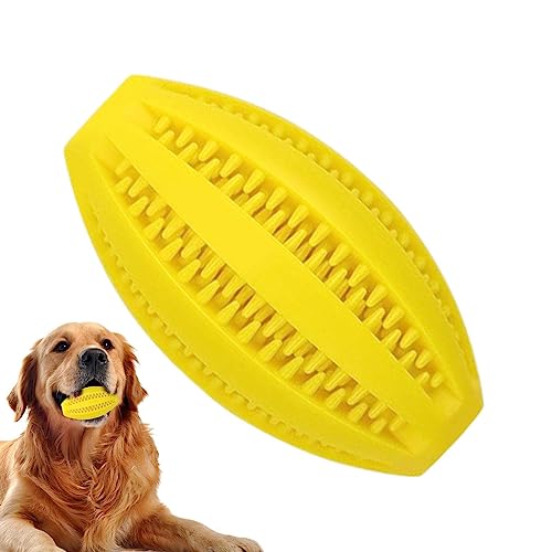 ereqeip Hunde-IQ-Ballspielzeug,Gummiball zur geistigen Stimulation - Mentale Stimulation Leckerli Gummiball Hundespielzeug Rugby-Form zum Spielen, großer Hund, Hund, Welpe, Katze von ereqeip