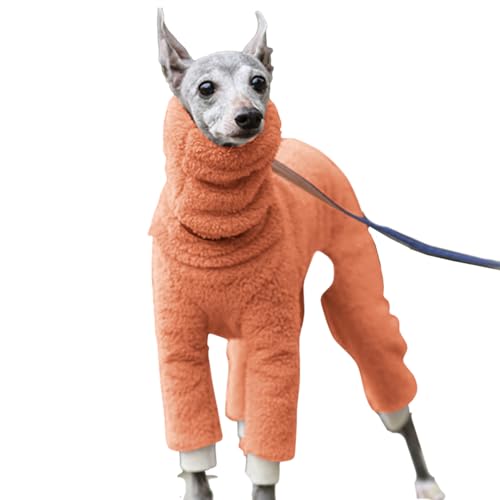 ereqeip Rollkragen-Pyjama für Hunde,Winter-Hundejacke | Dehnbarer Rollkragen-Einteiler für Hunde mit 4 Beinen, vollständig bedeckt, elastisch, hoher Kragen, einfarbig, für kleine, mittelgroße von ereqeip