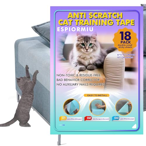 Katzenkratz-Möbelschutz, doppelseitiges Klebeband für Couch, Anti-Kratzschutz, Couch-Schutz vor Katzenkrallen, Anti-Kratzer für Möbel, 18 Stück von espiormiu