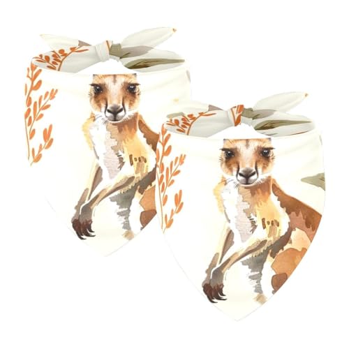 Hundehalstuch, Herbst-Känguru-Motiv, waschbar, Dreieck-Lätzchen, Halstuch für kleine, mittelgroße und große Hunde, Katzen, Haustiere, 2 Stück von etoenbrc
