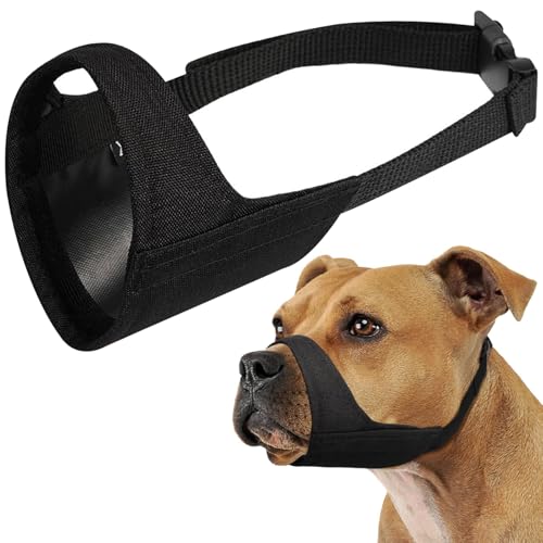 Hunde Mündung, verstellbare weich atmungsaktive Nylon -Hunde -Mundschutz, Anti -Kauen-, Bell- und Beißendhund -Mundblöcke für mittelgroße und große Hundepapierversorgung von eurNhrN