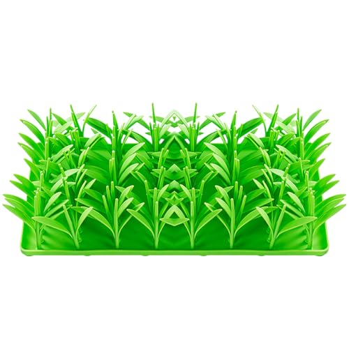Lick Matte für Hund Silikon Interaktives grünes Gras langsame Feedermatte mit rutschfesten Absaugen Tassen Weich verlangsam von eurNhrN