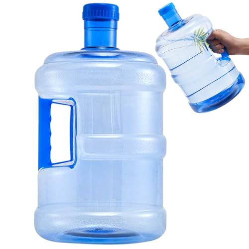 Wasserspender Flasche 7,5 l Wasserkrug mit Griff transparenter Wasserbehälter mit Schraubenkappe Lebensmittelqualität Haustier versiegelter tragbarer Wassertank im Freien Außengegenstände von eurNhrN