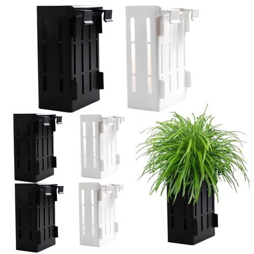 eurNhrN Aquariumpflanzenhalter 6pcs Hohlfischtankpflanzenhalter Hydroponic Aquarium Pflanzer mit hängenden Haken 3x2x5 pp Hochleistungs -Aquarium -Pflanzentöpfe Haustierprodukte von eurNhrN