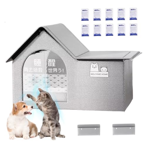 eurNhrN Cat House 3 Schichten Schutzkühlung Katzenhaus im Sommer 20.9 x 14 x 16.2 Haustierkühlung wasserdicht von eurNhrN