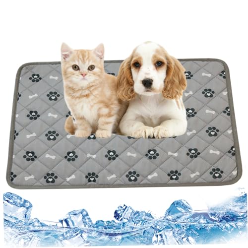 eurNhrN Hundekühlungsmatte 27.5x21.6 in selbstkühlender weicher wiederverwendbarer Sommer-Hundekühlkissen Anti-Swallowing Non-Slip Ground Pet Cooling Matte (grau) Kätzchen Vorräte von eurNhrN