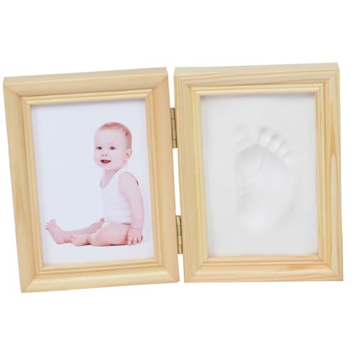 eurNhrN Hundepfotenabdruck Kit Baby Druck Orament Kit Foto Frames Kein Durcheinander Baby Safer Tintenkissen für Baby Hand und Familie Andenken -Holzfarbe von eurNhrN