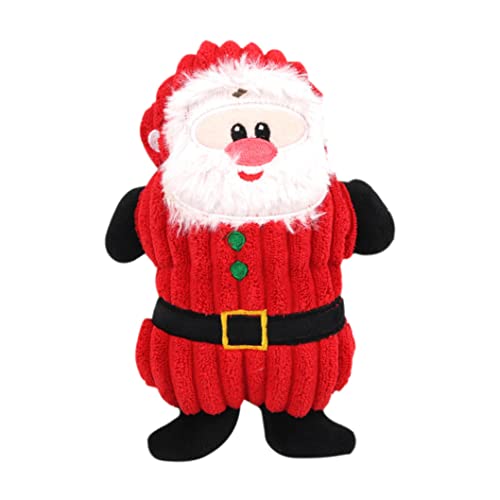 eurNhrN Puppe Ornamente Weihnachten Hund quietschende Spielzeug Plüsch Santa Hundekauen Spielzeug für kleine mittelhund interaktive Spielzeug süßes Weihnachtsmann Plüschspielzeug von eurNhrN