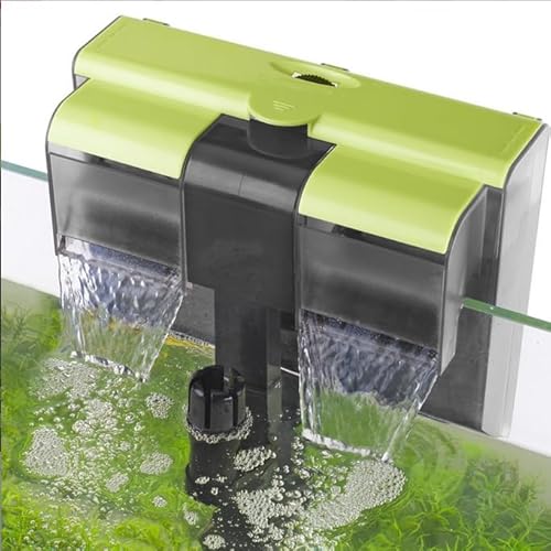 everfarel Aquarium Filter mit UVC 4-in-1 Einstellbarer Durchfluss Hang on Filter 450L/h Wasserfallfilter für 10-100L Aquarien von everfarel