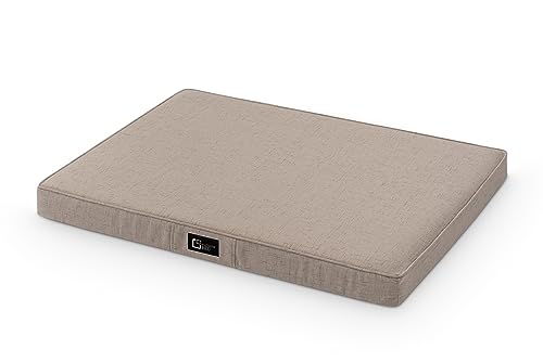 exclusive BED Orthopädisches Hundematte Lui Grosse Mittelgroße Kleine Hunde - Hundekissen Hundebett aus Aura-Stoff - Kuschelig Langlebig Abriebfest Reißfest (L | 80x60x8cm, Beige) von exclusive BED