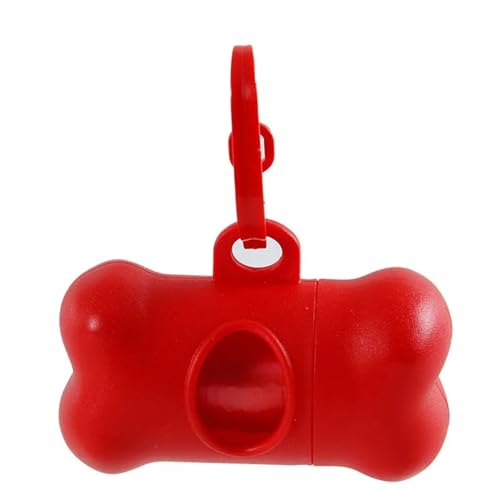 eyob 1Pcs Knochen Geformt Tasche Spender Einweg Haustier Hund Kot Tasche Halter Kunststoff Müll Tasche Fall Träger Entsorgung Poop Tasche Spender (Color : Red) von eyob