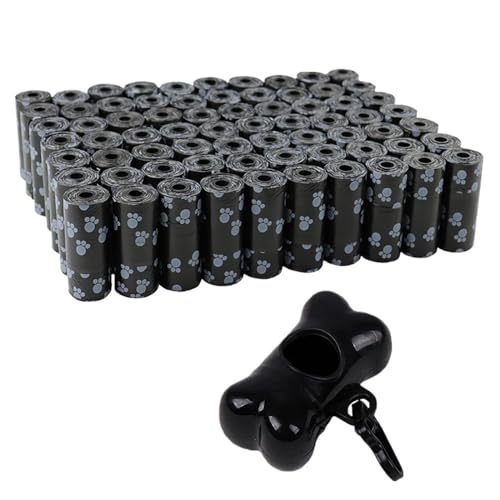 eyob 40 Rollen Hundekotbeutel Outdoor Home Öko-Haustierabfallbeutel Mit Haltepunkt-Design Pet Poop Clean Pick Up Tools Heimtierbedarf Zubehör (Size : 40 Rolls Black) von eyob