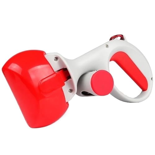 Pet Pooper Scooper Mit Tasche Befestigt Lange Griff Tragbare Pick Up Hund Poop Picker Outdoor Hund Liefert (Color : Red) von eyob