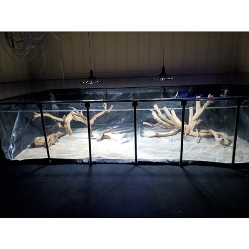 Aquarium PVC-Leinwand Teich, Stahlrahmen-Pool Mit Transparenter Sichtscheibe, Hinterhof Wasseraufzuchtbecken Für Koi Goldfisch Display Zeigen (Farbe : Blue-Clear, Größe : 50x40x30cm) von ezkxoprs